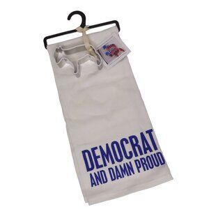 Democrat And Damn Proud PBK Cotton Dish Kitchen Towel & Donkey Cookie Cutter